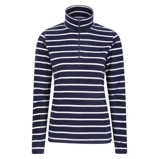 Mountain Warehouse Dames/Dames Camber Gestreepte Half Zip Fleece Top (Marine) - Image 1