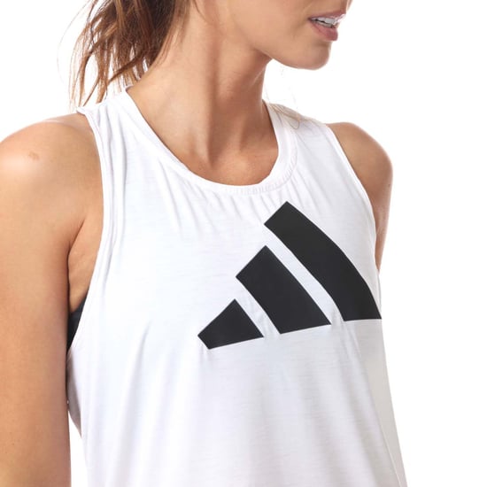 Women's adidas 3-Stripes Logo Tank Top in White Black
