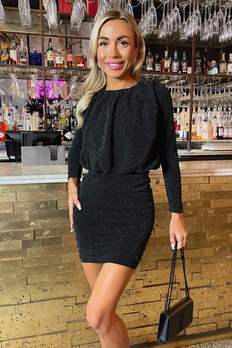 black ruched dress Selah Black Dress main image 0