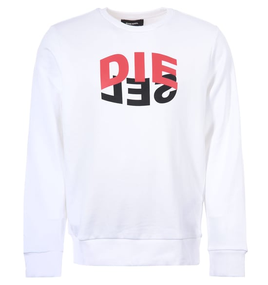 Diesel Reverse Logo White Sweater