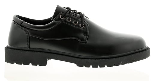 New Mens/Gents Black Lace Up School Shoes With Thick Soles. Wide Fit.