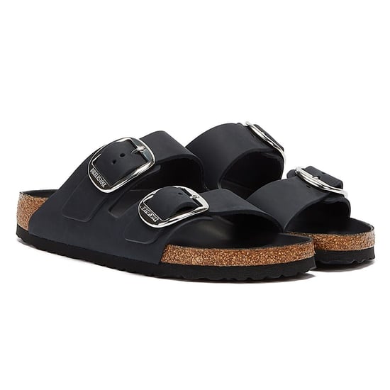 Birkenstock Arizona Big Buckle Oiled Leather Womens Black Sandals - Image 1
