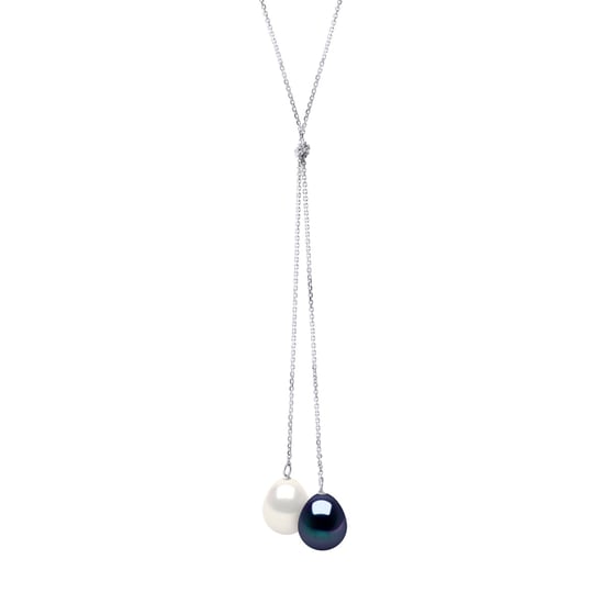 Necklace  You & Me 2 Real Cultured Freshwater Pearls Pear 9-10 mm