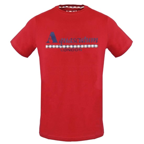 Aquascutum Check Strip Logo Red T-Shirt