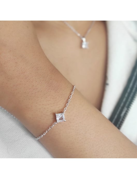 Simple Square Calle Set - Silver and Crystal - Image 4