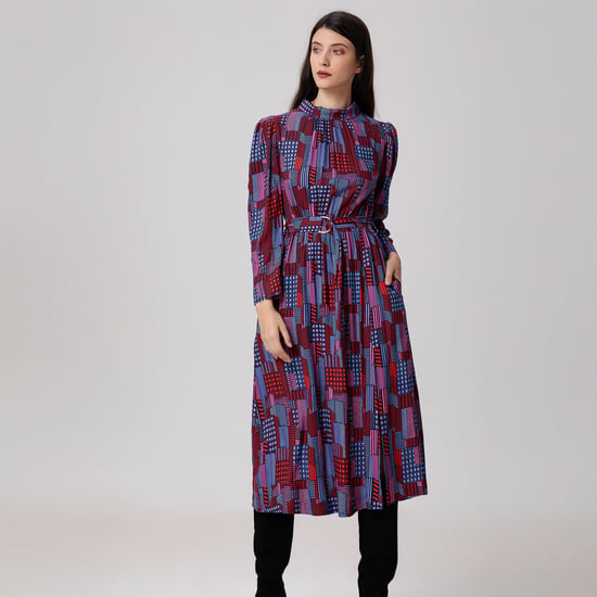 Midi blouse-jurk met grafische print - Image 3