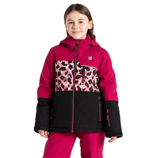 Dare 2B Childrens/Kids Traverse II Cheetah Print Ski Jacket (Berry Pink/Dusty Rose)