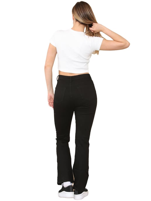 Enzo | Womens Bootcut Jeans - Black