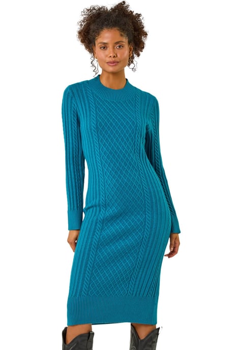 Dusk Cable Knit Midi Jumper Dress - Image 1
