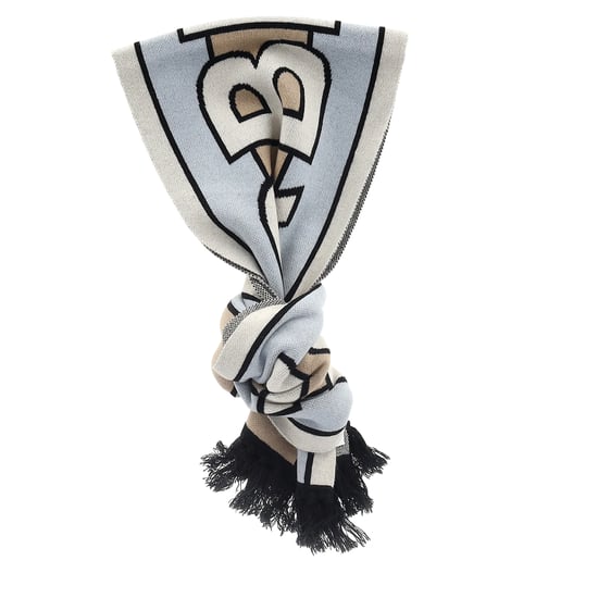 Burberry Intarsia Logo Scarf in Multicolor Wool - Image 2