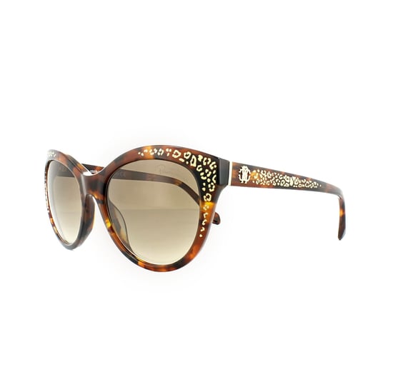 Roberto Cavalli Sunglasses Tseang RC992S 52G Dark Havana Gold Print Brown Mirror