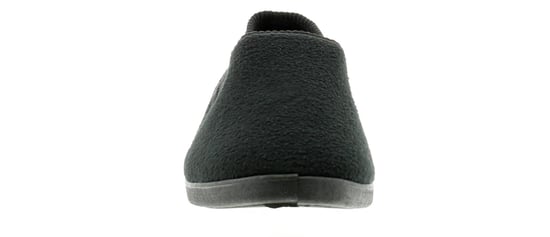 New Mens/Gents Black Fleece Upper Twin Gusset Slippers.