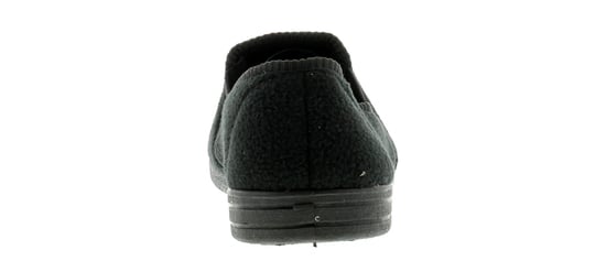 New Mens/Gents Black Fleece Upper Twin Gusset Slippers.