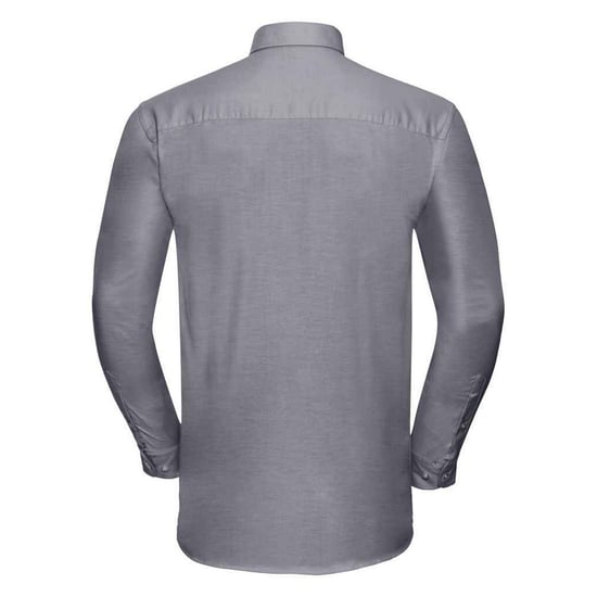 Russell Collection Mens Oxford Long-Sleeved Formal Shirt (Silver) - Image 2