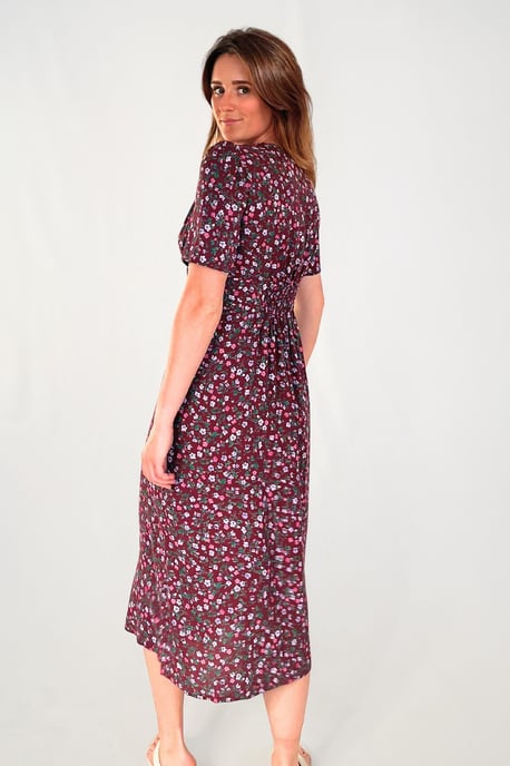 Nobody's Child Floral Button Down Midi Tea Dress - Image 3