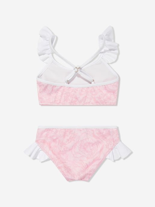 Versace Girls Barocco Print Bikini in Pink