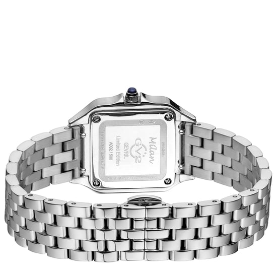 GV2 Milan Women's Swiss Quartz Silver Dial Stainless Steel Diamonds Watch