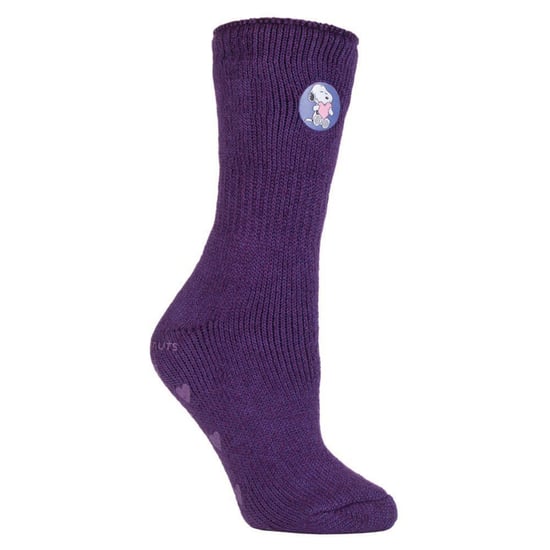 Värmehållare - Damer Tjocka Söta Mjuka Halkfria Inomhus Mysiga Ior Termiska Tofflor Sockor med Grepp - Peanuts - Image 1