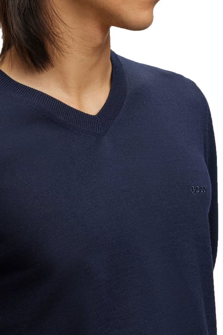Boss Baram-l V-neck Knitwear Dark Blue - Image 2