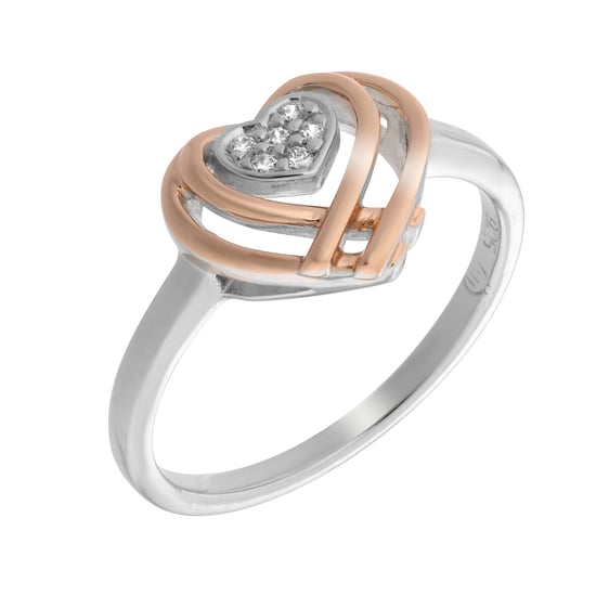 Orphelia Dames 925 Sterling Zilveren Ring - Zilver/Roze zr-7368/RG - Image 1