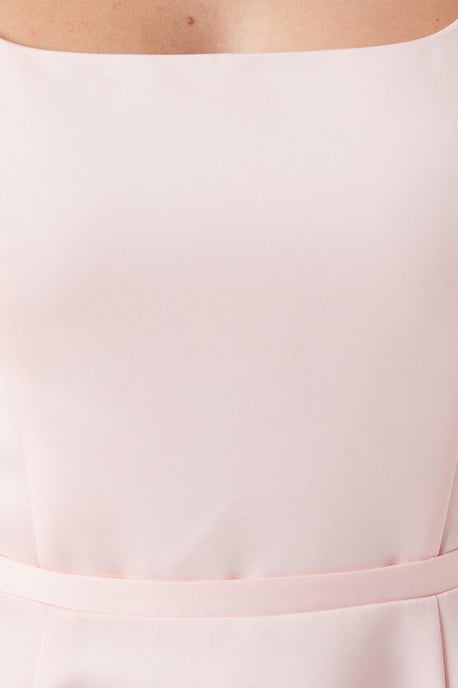 Structured Satin Corset Full Skirt Bridesmaids Dress - Image 5