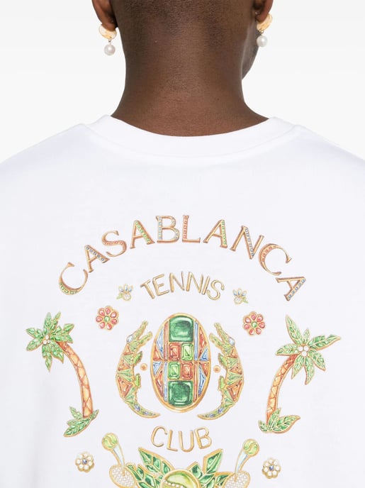 Casablanca Joyaux D'Afrique Tennis Club Printed T-Shirt in White - Image 5