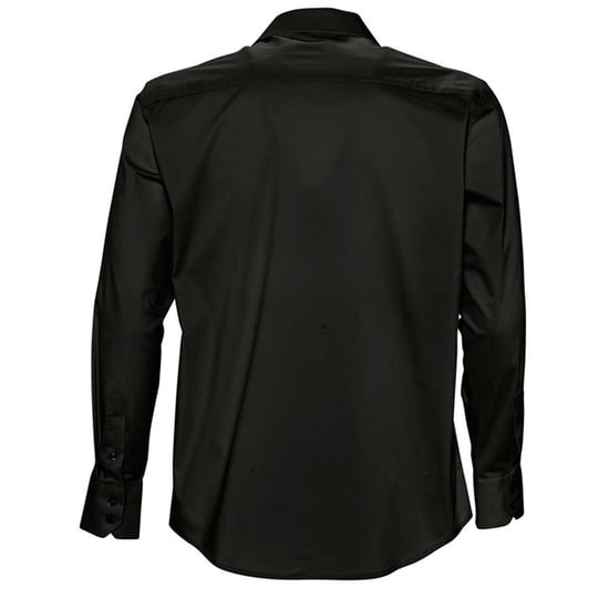 SOLS Mens Brighton Long Sleeve Fitted Work Shirt (Black)
