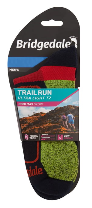 Bridgedale - Mens Running Ultralight Sport Low Socks - Navy - Image 2