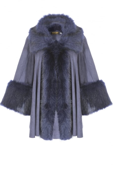 Faux Fur Faux Suede Cape