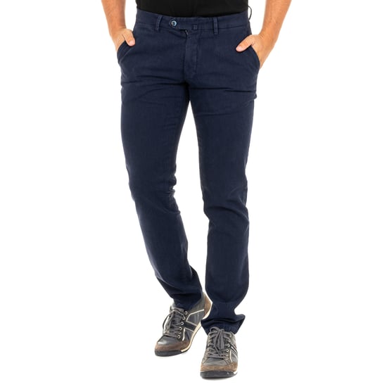 Men's long trousers with straight cut hems KMTA01