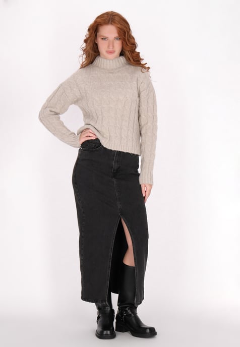 Dreimaster Jumper Dames licht bruin melange - Image 2