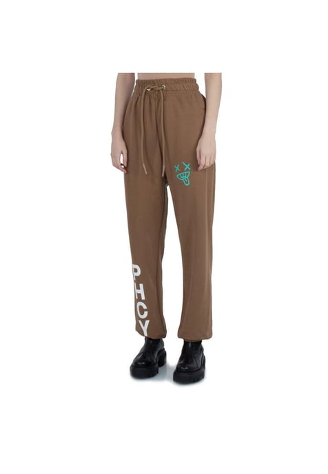 Pharmacy Industry Women's Chic Cotton Jersey Trousers with Logo Print