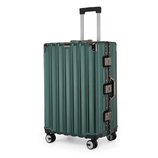 Hardshell Green Suitcase Set Robust 8 Wheel Luggage Cabin Case Bag
