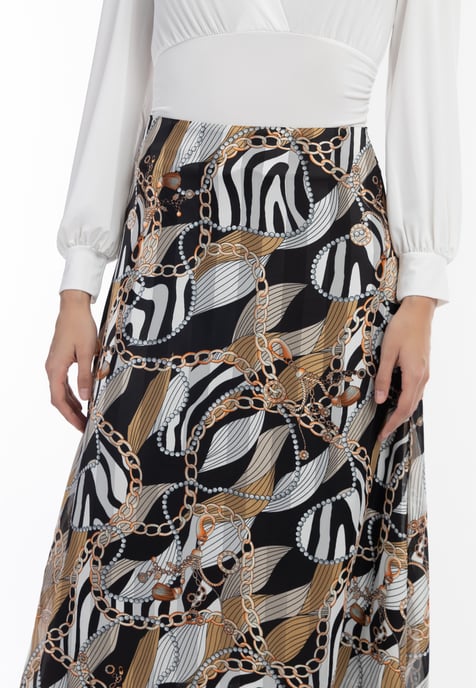 faina midi skirt with allover print caneva