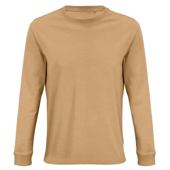 SOLS Unisex Adult Pioneer Organic Cotton T-shirt met lange mouwen (Donker Beige) - Image 1