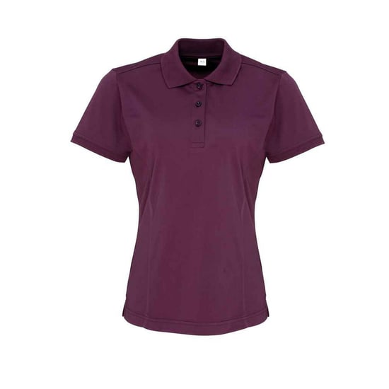 Premier Dames/Dames Coolchecker Piqué Poloshirt (Aubergine) - Image 1