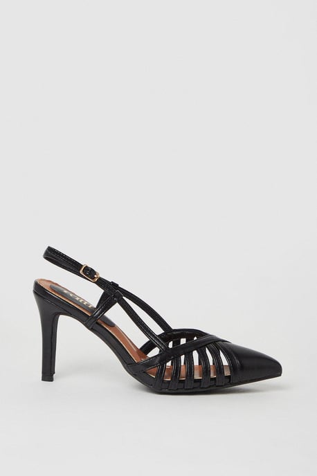 Faith: Connie Lattice Front High Stiletto Slingback Court Shoes