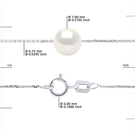 DIADEMA - Bracelet - Real Freshwater Pearls - Silver