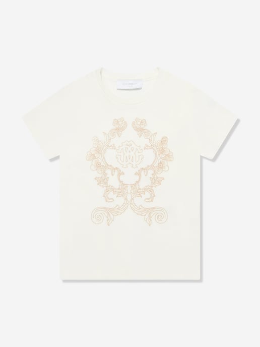 Roberto Cavalli Girls Embroidered Logo T-Shirt in White