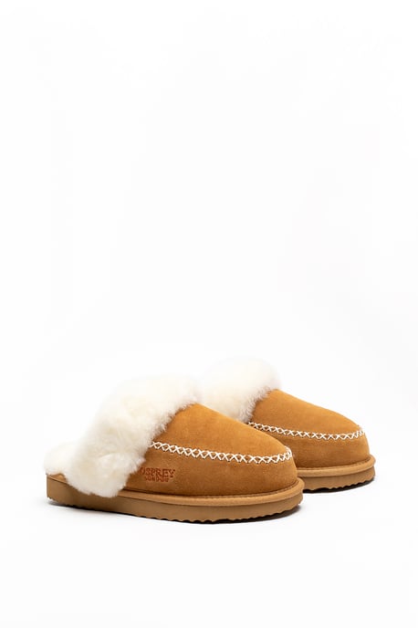 Osprey London Dames 'The Celeste' Kastanje Suède Pantoffel - Image 3