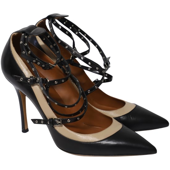 Valentino Studs Grommet Pumps in Zwart Leer - Image 3
