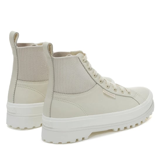 Superga Womens/Ladies 2644 Alpina Knitted Nappa Leather High Tops (Light Beige Eggshell/Avorio)