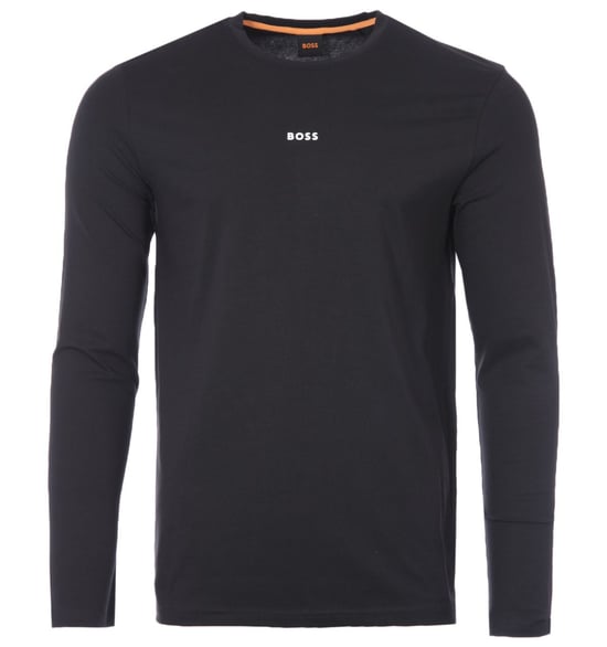 BOSS Contrast Logo Sustainable Long Sleeve T-Shirt - Black - Image 1