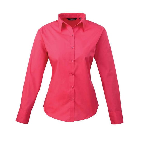 Premier Womens/Ladies Long-Sleeved Shirt (Hot Pink) - Image 1