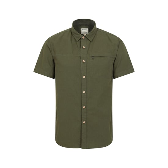 Mountain Warehouse Mens Coconut Slub Short-Sleeved Shirt (Khaki Green) - Image 1