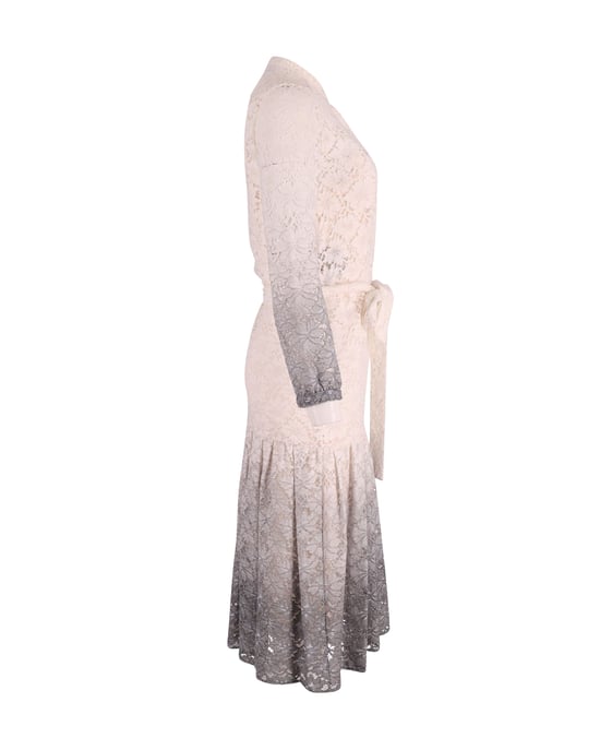 Burberry Prorsum Degrade Lace Dress in Ombre White/Grey Triacetate - Image 5