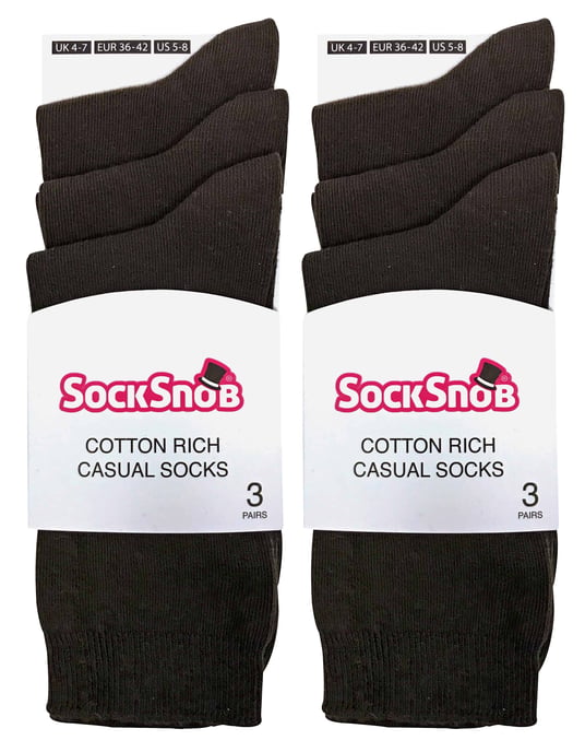 Sock Snob - 6 par enfärgade bomullsstrumpor för damer - Image 2