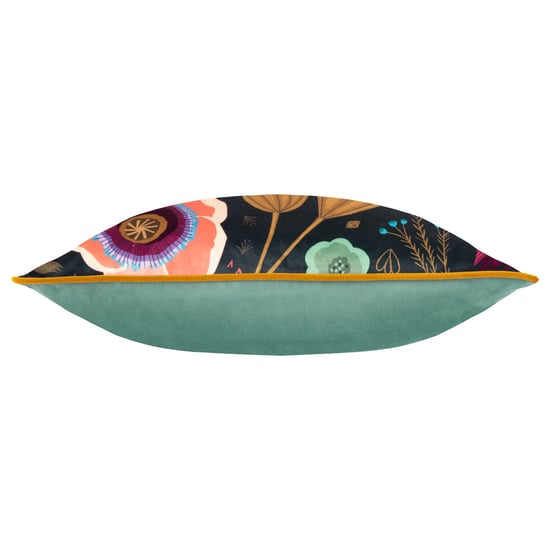 Kate Merritt Bright Blooms Piped Velvet Polyester Filled Cushion - Image 3