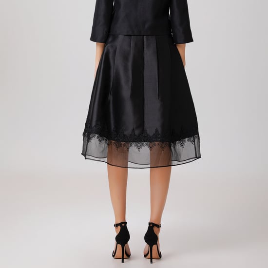 Rok van organza en tafzijde met kanten rand - Image 4