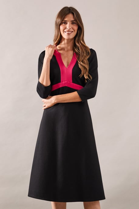 Contrast Detail Ponte Midi Dress - Image 2